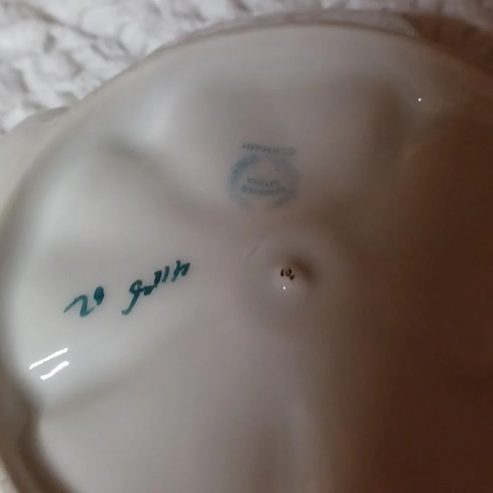 Bavaria Germany‎ Vintage  Hand Painted Yellow  Roses Candle Holder